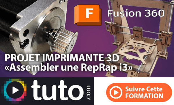 Modélisation 3D avec Fusion 360 en assemblant une imprimante 3D RepRap i3 à partir de fichiers DXF, apprenant à créer des pièces précises et fonctionnelles pour optimiser le châssis en résistance et durabilité