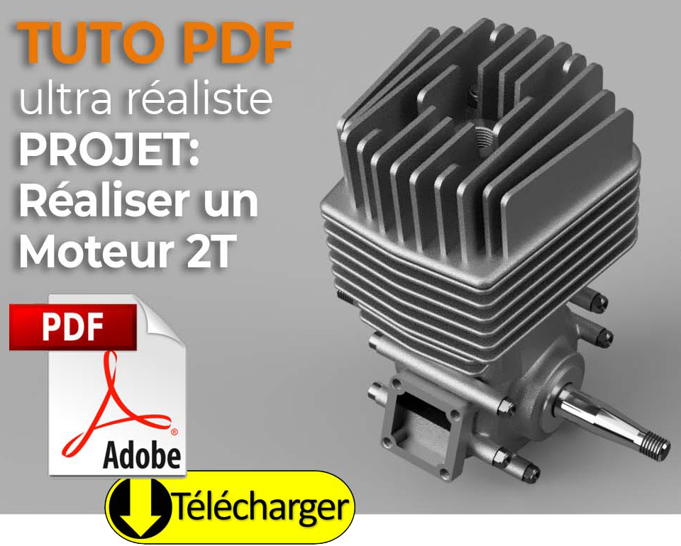 projet complet PDF modélisation moteur 2 temps avec Fusion 360, composé de 3 tomes format PDF de Plus de 600 pages de contenu détaillé