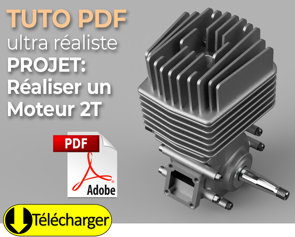 projet complet PDF modélisation moteur 2 temps avec Fusion 360, composé de 3 tomes format PDF de Plus de 600 pages de contenu détaillé