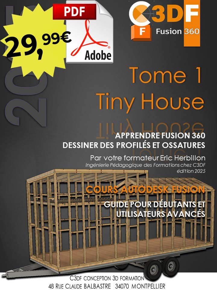 plan pdf tiny house fusion 360 conception 3D chassis ossature charpente